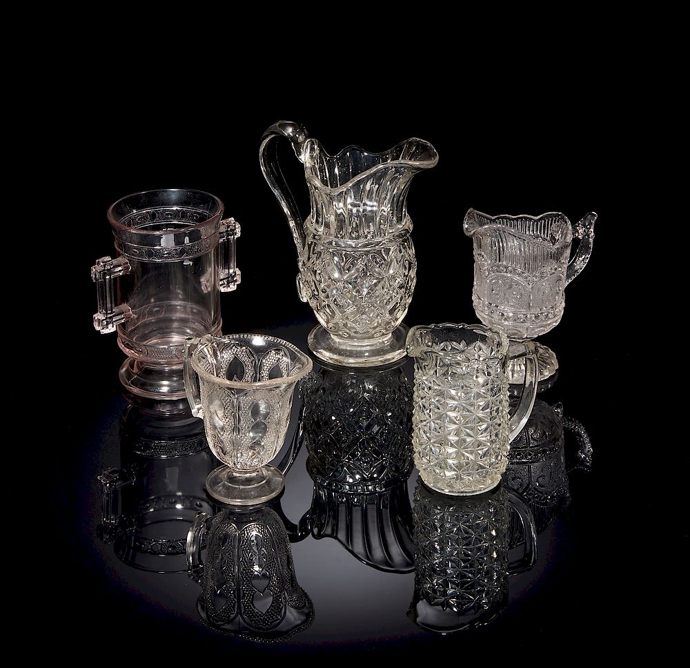 Appraisal: Assorted Glass Creamers Sugar Assorted pressed glassware comprising four assorted