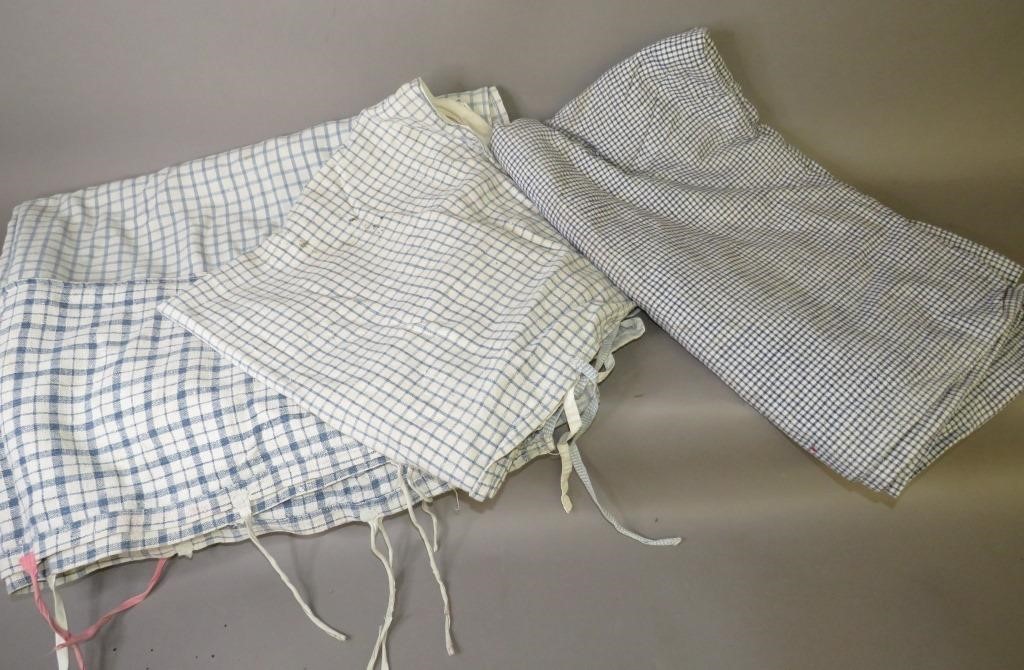 Appraisal: PIECES BLUE AND WHITE CHECK LINENSca mid-late th century cotton