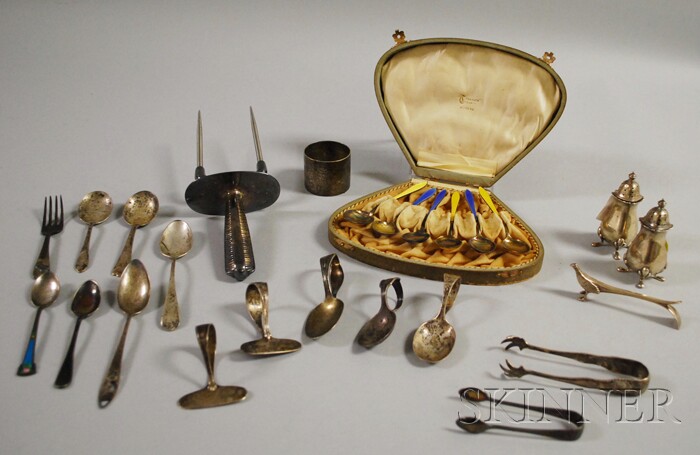 Appraisal: Group of Sterling Silver and Silver-plated Flatware and Serving Items