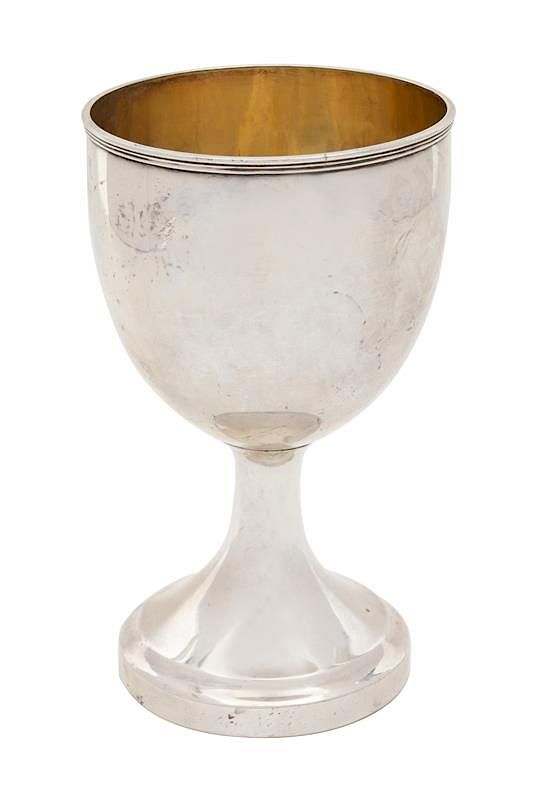 Appraisal: An English Silver Goblet with Gold Wash Interior Garrard's London