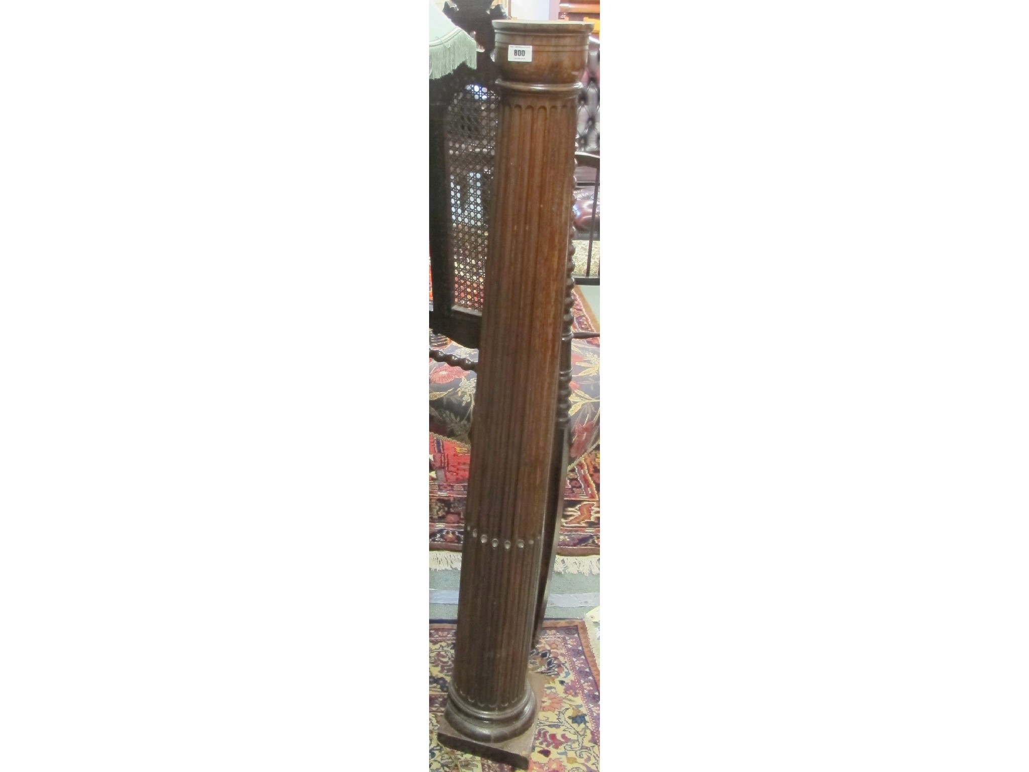 Appraisal: A pair of oak columns Please Note gilt and green