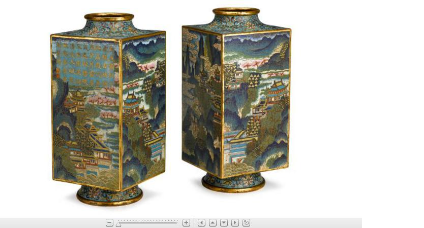 Appraisal: Pair of Chinese cloisonne enamel vasesqianlong mark Qing dynasty