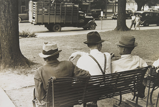 Appraisal: SHAHN BEN - Untitled three men sitting on park bench