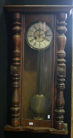 Appraisal: A mahogany veneered wall clock cm wide cm deep cm