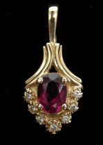 Appraisal: Garnet Diamond Pendant Proceeds from the sale of this item