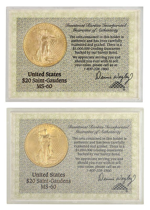 Appraisal: Pair St Gaudens Gold Coins and total gold weight oz