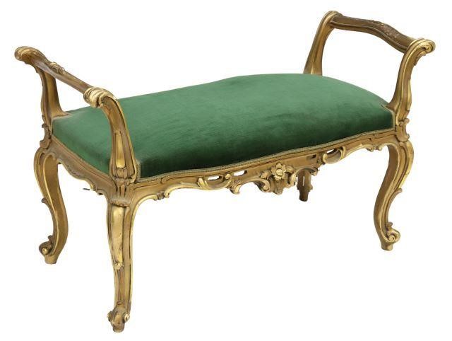 Appraisal: Italian Louis XV style giltwood bench early th c having