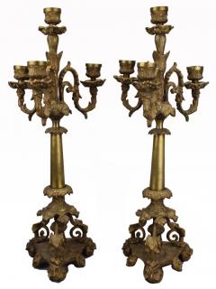 Appraisal: Antique French Bronze Louis XIV Style Candelabras Pair of Antique