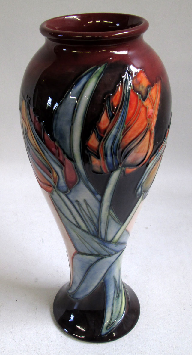 Appraisal: MOORCROFT POTTERY VASE hand painted under glaze in a Red