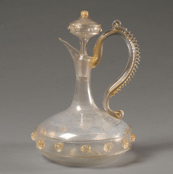 Appraisal: Salviati e C Venetian glass decanter Clear body and hollow