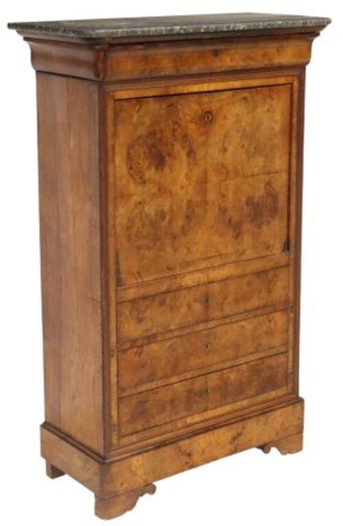 Appraisal: French Louis Philippe period figured walnut secretary mid th c