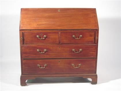 Appraisal: George III style mahogany slant front deskThe slant front opening