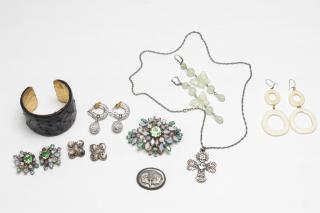 Appraisal: Sterling Silver Costume Jewelry Assorted Comprising a sterling cross on