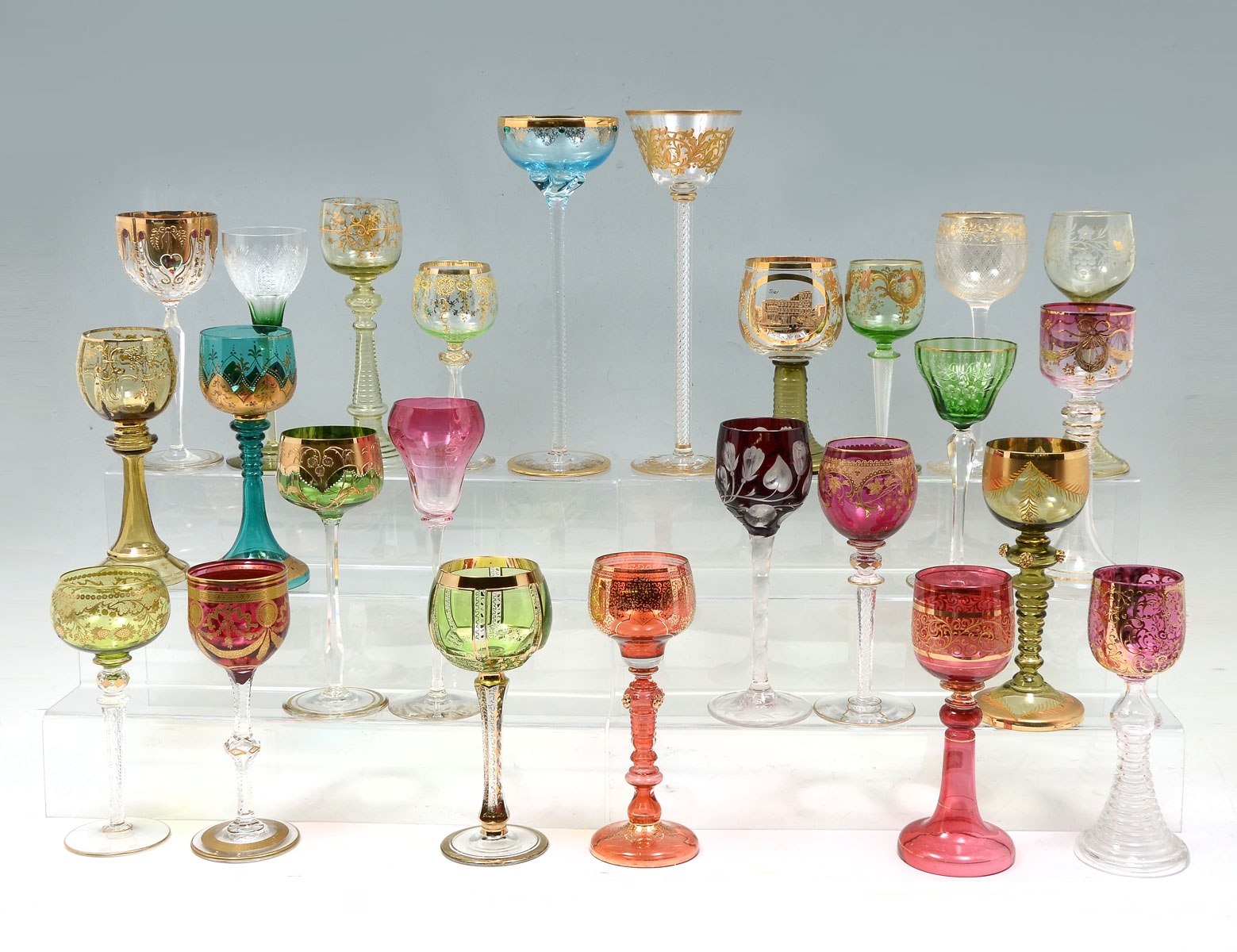 Appraisal: PC STEMWARE COLLECTION Largest Approx '' h From the collection