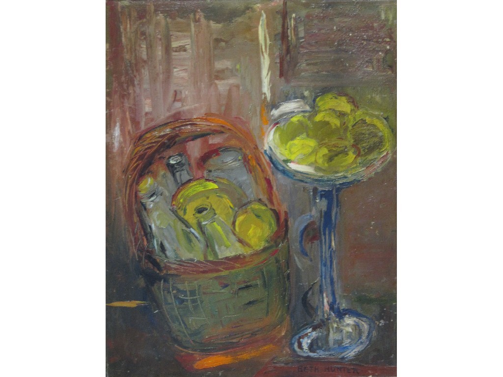 Appraisal: BETH HUNTER Oil on board still life signed