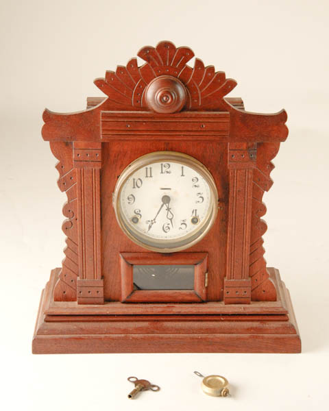 Appraisal: E N Welch Walnut Shelf Clock H W D