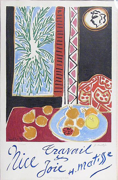 Appraisal: After Henri Matisse Nice Travail amp Joie Color lithograph framed