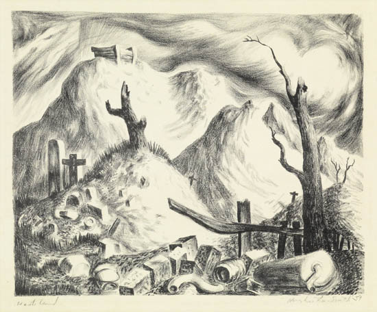 Appraisal: HUGHIE LEE-SMITH - Wasteland Lithograph on cream wove paper x