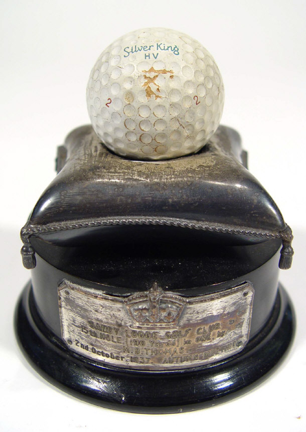 Appraisal: Golf trophy with Silver King ball mounted on a silver