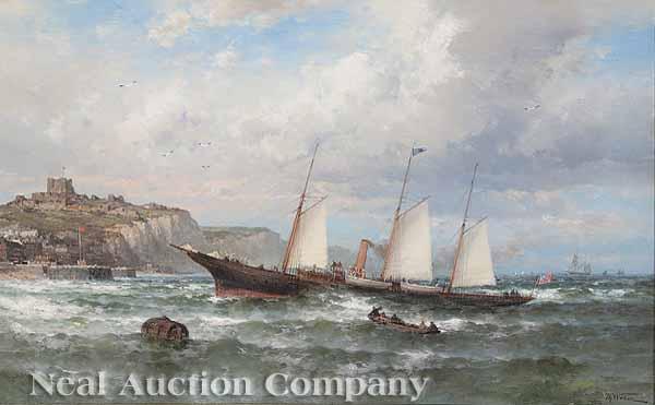 Appraisal: Theodore Alexander Weber German - An American Ship Approaching Gibraltar