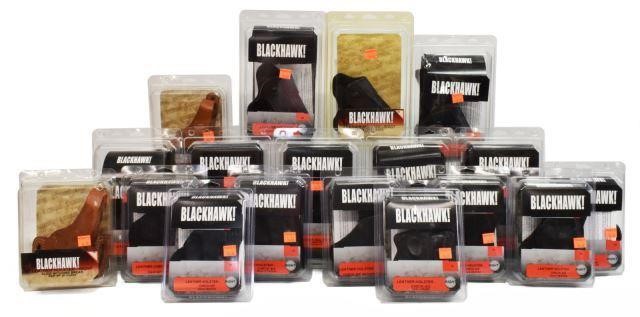 Appraisal: lot of New packaged Blackhawk leather pistol holsters including right