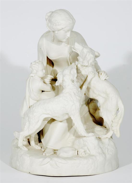 Appraisal: Classical Parian porcelain figural group circa seated woman with young