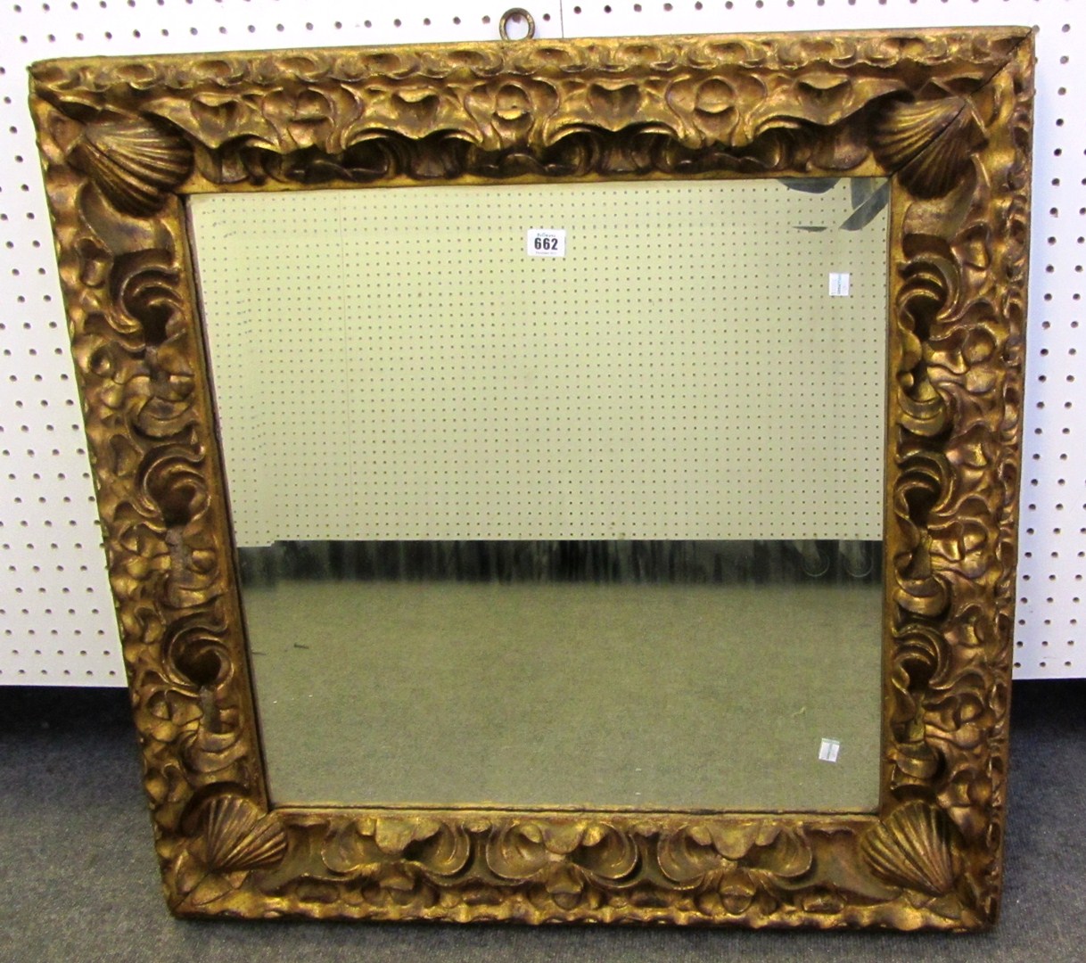 Appraisal: A th century Italian square gilt framed wall mirror with