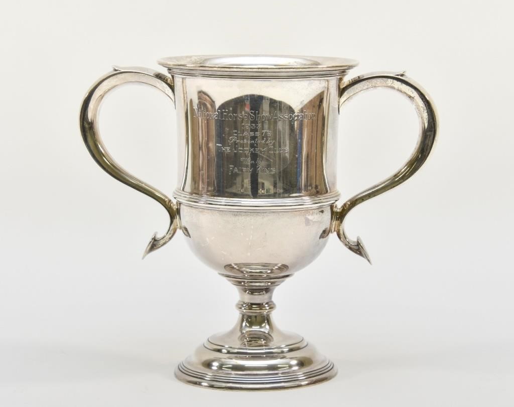 Appraisal: Sterling silver equine loving cup by Gorham inscribed 'National Horse