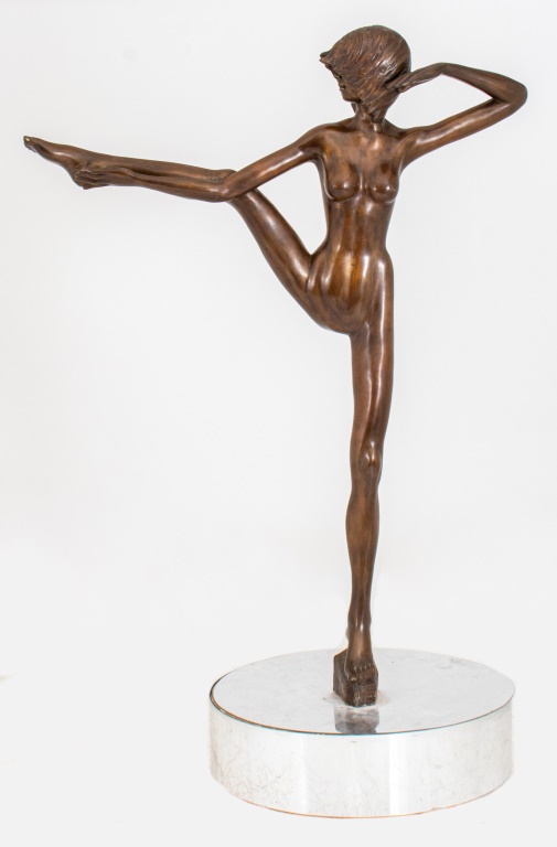 Appraisal: VICTOR SALMONES GIRL DANCING BRONZE SCULPTURE Victor Salmones American -