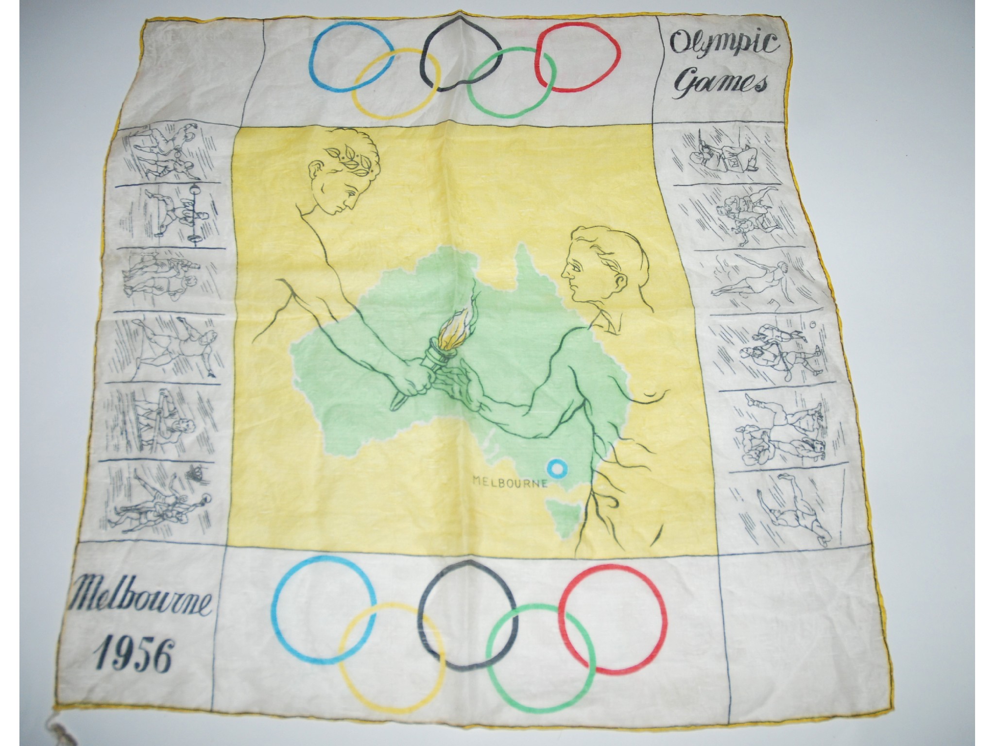 Appraisal: A silk Melbourne Olympic souvenir scarf