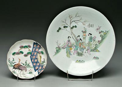 Appraisal: Two pieces Asian porcelain Chinese famille rose charger four beauties