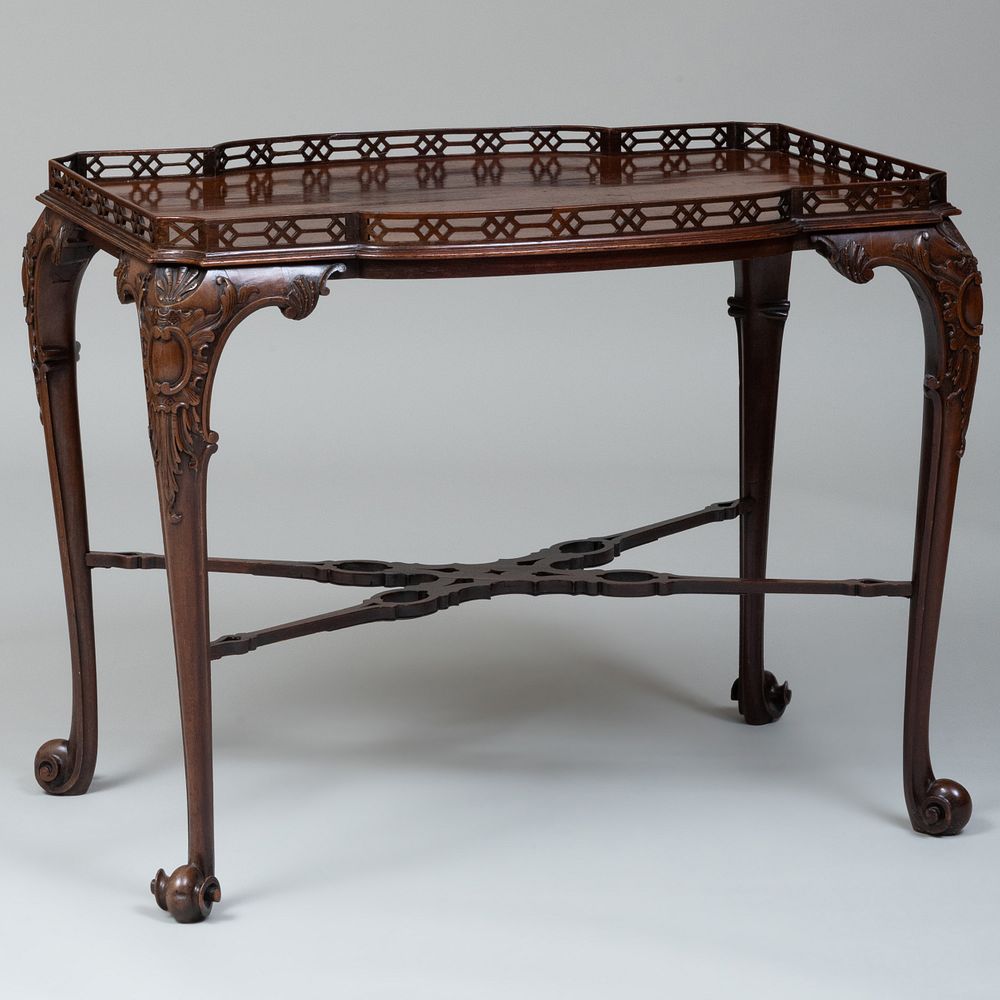 Appraisal: Fine George III Carved Mahogany Tea Table Inventory number in