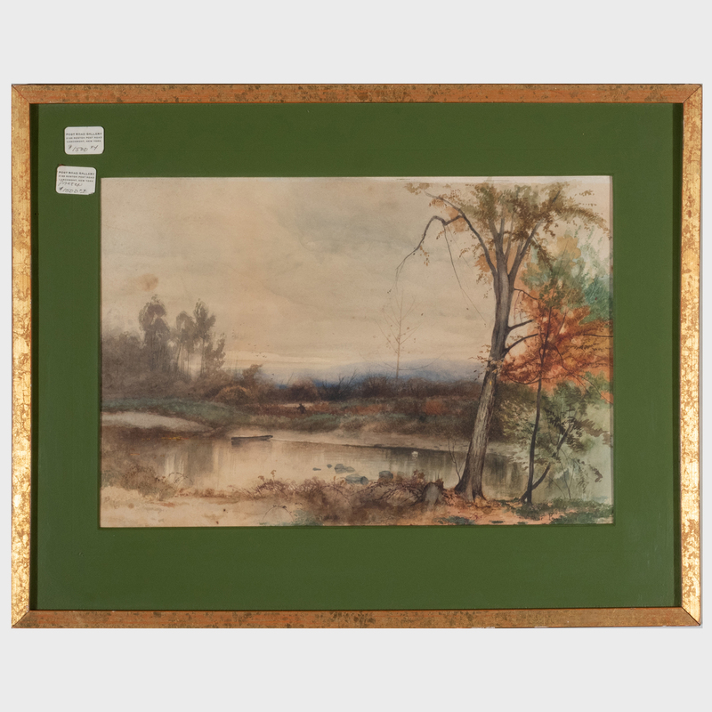 Appraisal: Arthur Parton - Pond Landscape Watercolor on paper signed 'Arthur