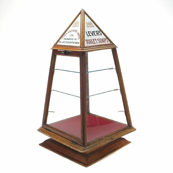 Appraisal: A soap company display vitrine labeled 'Lever Brothers Limited Soap