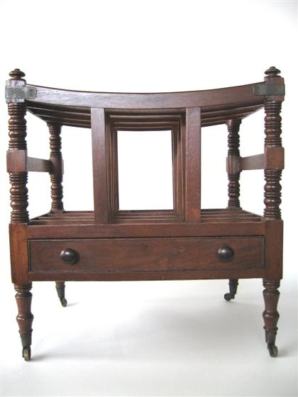 Appraisal: English mahogany canterbury th century With four sections separated by