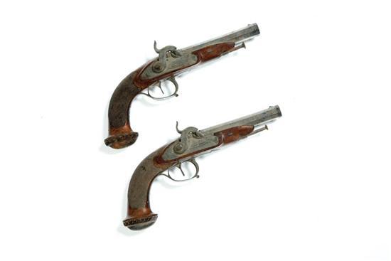 Appraisal: PAIR OF PERCUSSION DUELING PISTOLS France th century Signed on