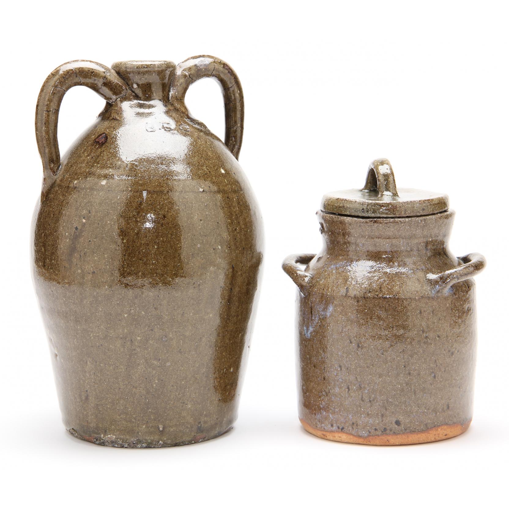 Appraisal: Two Utilitarian Vessels Burlon Craig Catawba Co NC - khaki