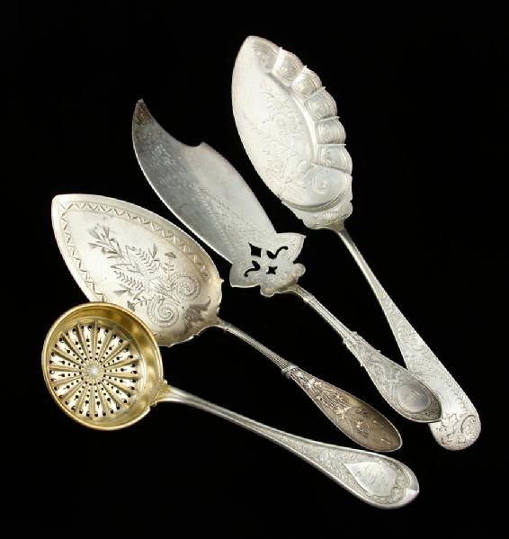 Appraisal: - Lot of Victorian Serving Pieces Sterling Lot of four