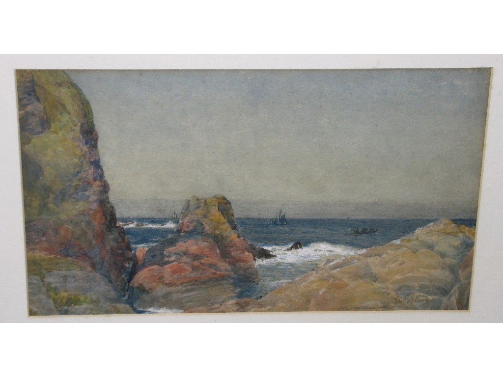 Appraisal: Watercolour coastal scene signed Geo Brown and indistinctly entitled