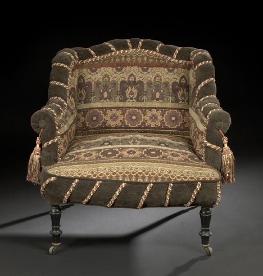 Appraisal: Victorian Ebonized and Upholstered Parlor Chair third quarter th century