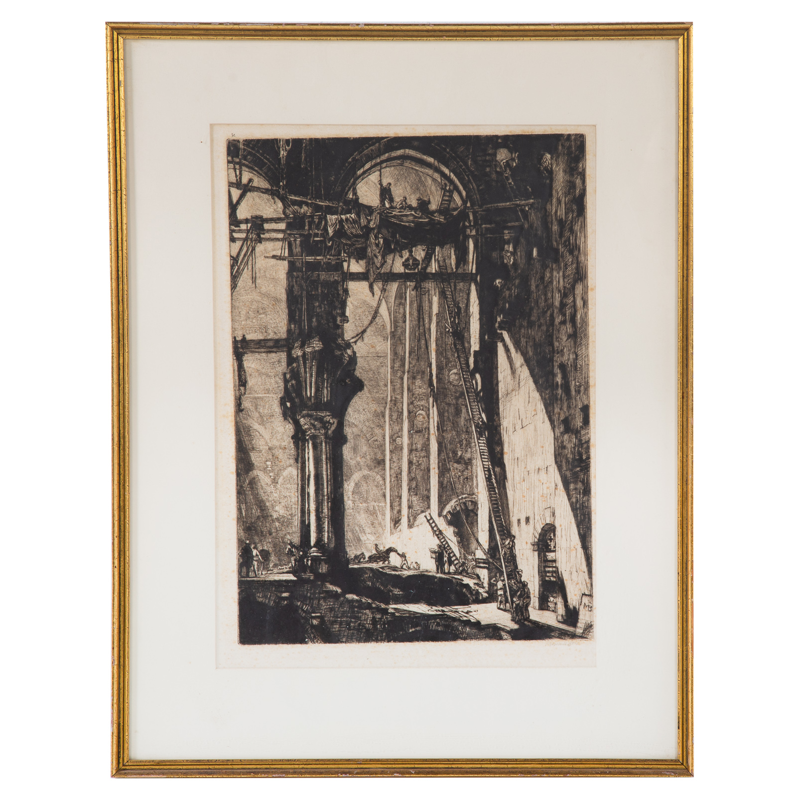 Appraisal: DAVID MUIRHEAD BONE DEMOLITION OF ST JAMES HALL ETCHING British