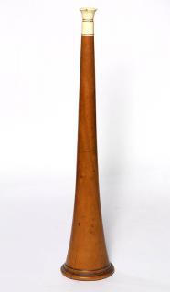 Appraisal: Turned wood fog horn th century having an ivory mouth