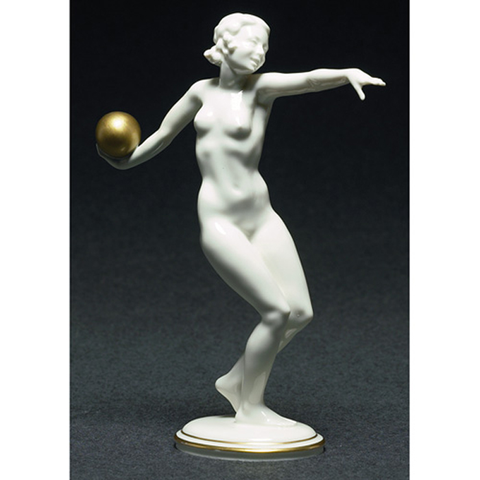 Appraisal: Hutschenreuther figural designed by C Werner nude figure with gold