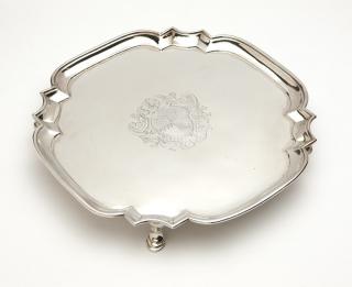 Appraisal: A George II sterling silver footed salver London with maker's