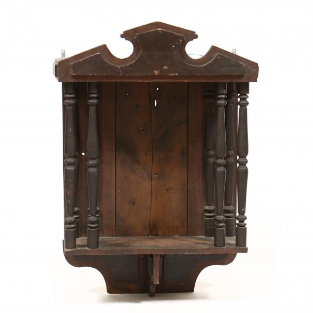 Appraisal: ANTIQUE CONTINENTAL BRACKET CLOCK SHELF th century oak pine and