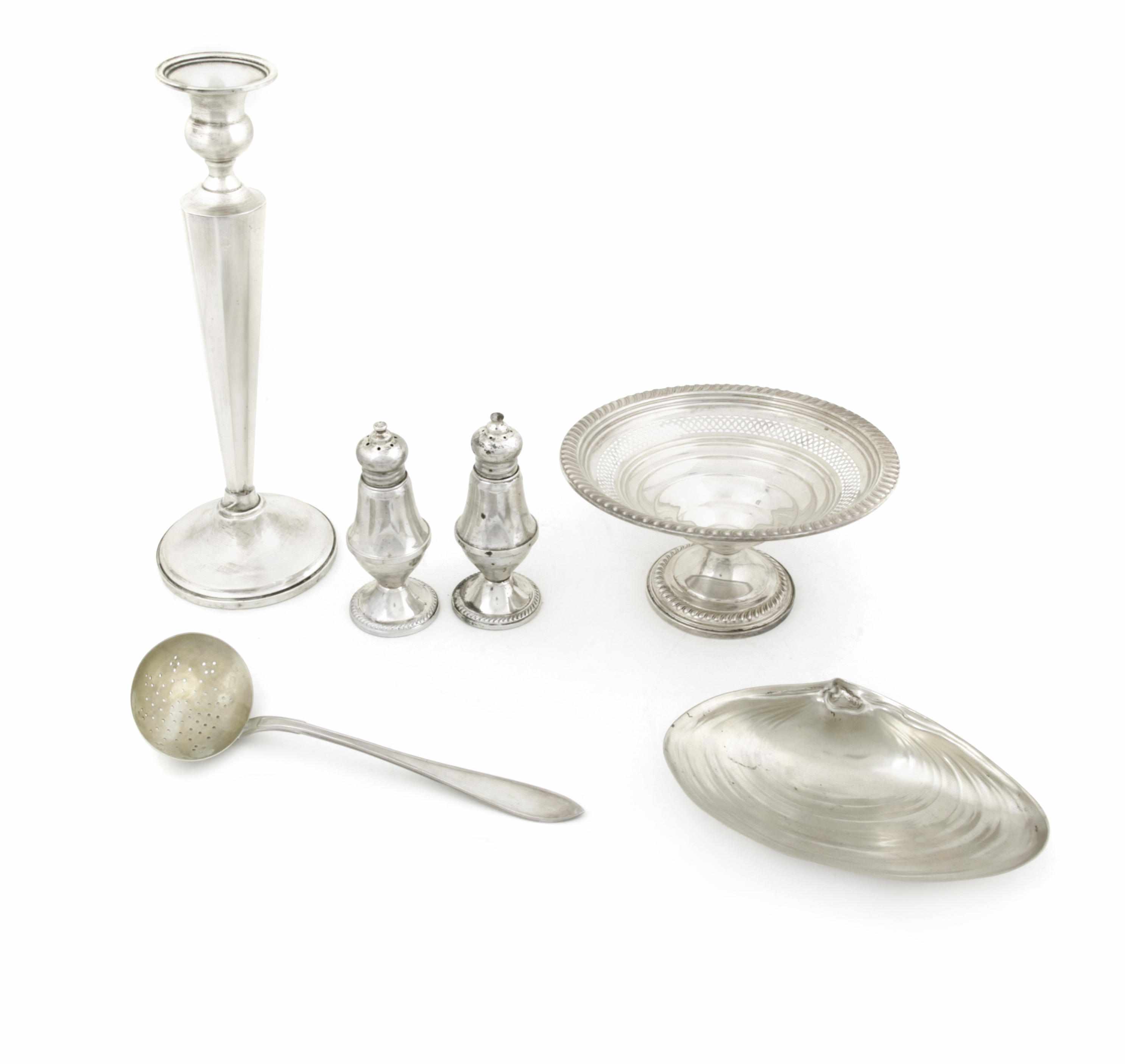 Appraisal: An assembled group of silver and sterling silver hollowware and