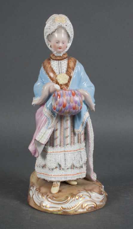 Appraisal: Meissen porcelain figure of an th century noblewoman holding a