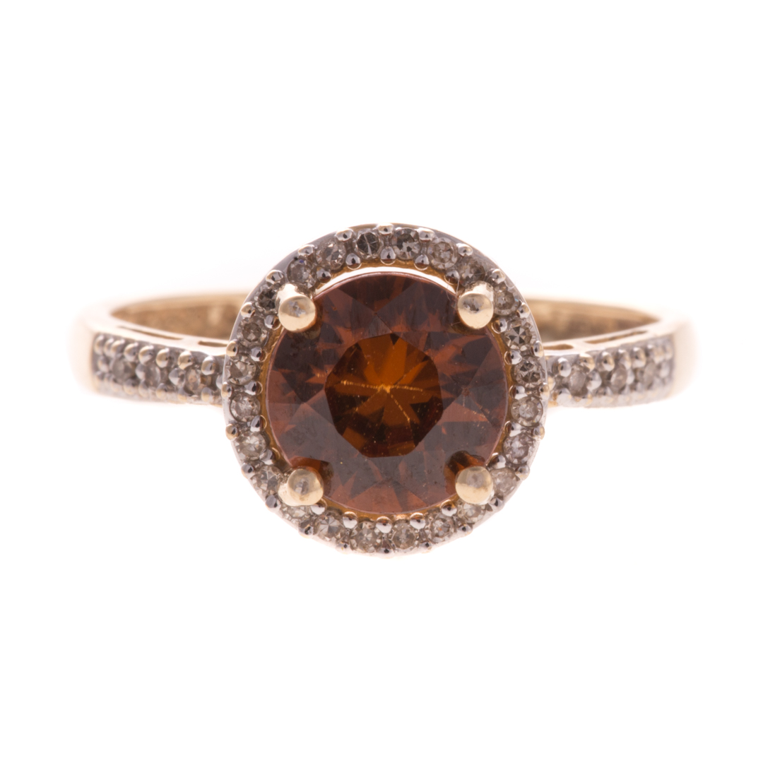 Appraisal: A Lady's K Zircon and Diamond Ring K yellow gold