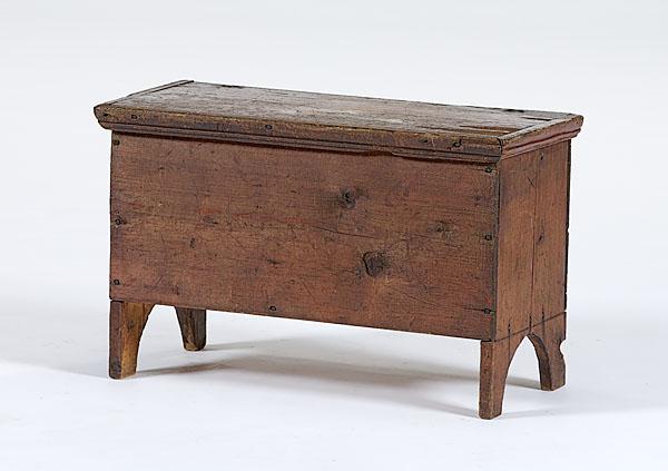 Appraisal: DIMINUTIVE BLANKET CHEST New England possibly th century butt-joined with