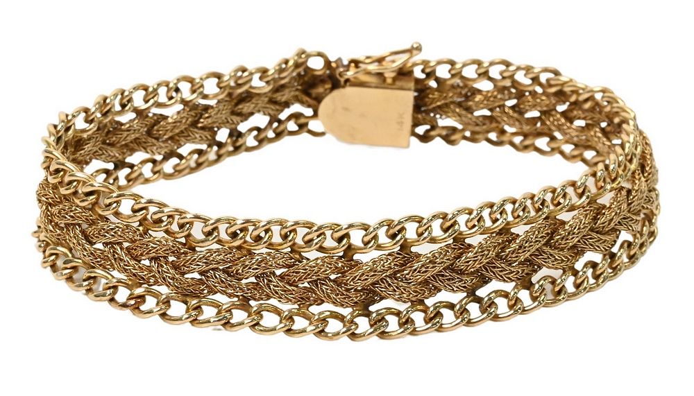 Appraisal: Karat Yellow Gold Woven Mesh Bracelet grams Karat Yellow Gold